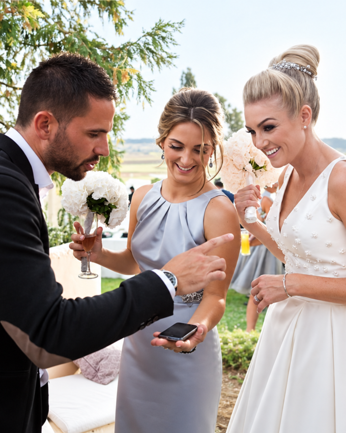 Magic-Al performing close-up magic with guests at a private party